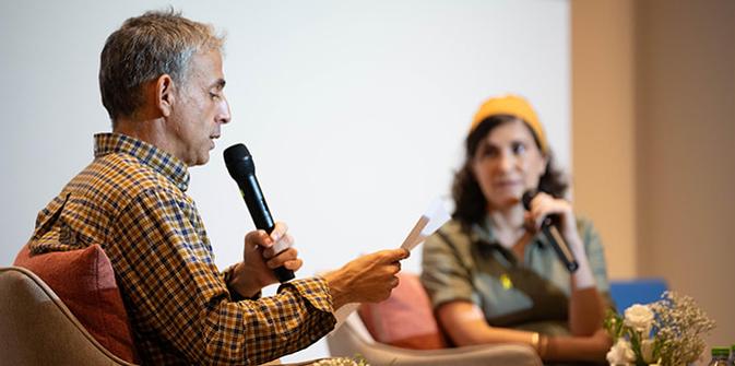 Etgar Keret (left) with Chen Artzi Sror (right)